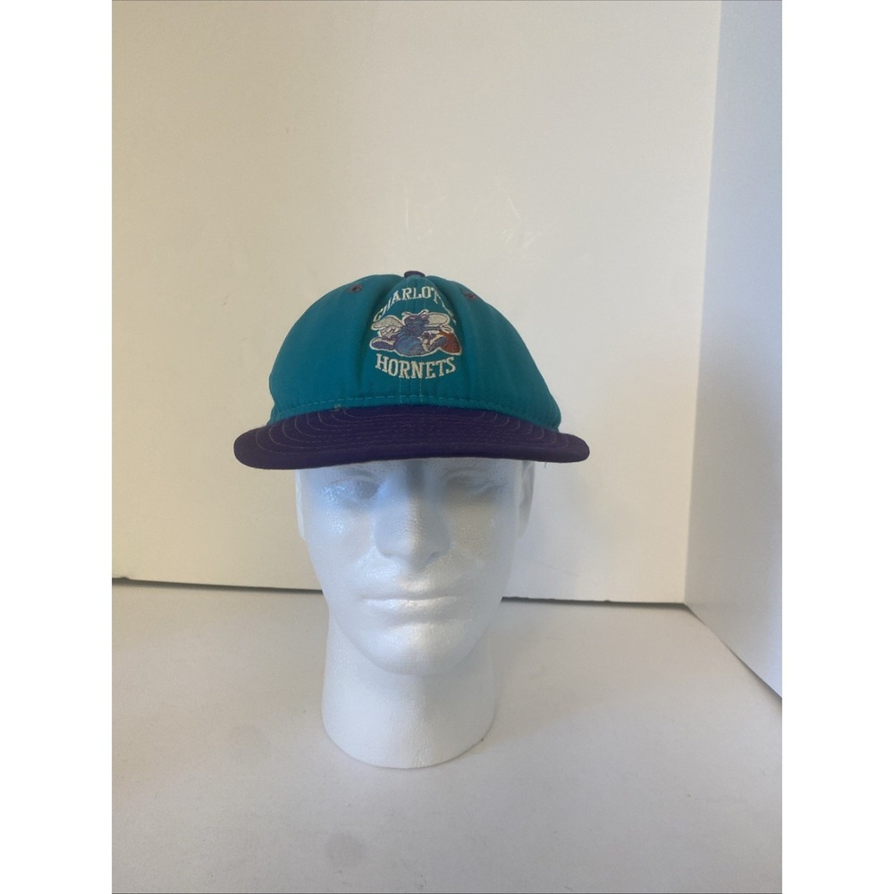 Vintage-Charlotte Hornets NBA-Teal/Purple Snapback Hat/Cap 1990s